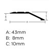 Self-Adhesive Angle Edge 8mm Matt Black 10 Lengths x 2.7m