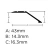 Self-Adhesive Angle Edge 14mm Matt Gold 10 Lengths x 2.7m